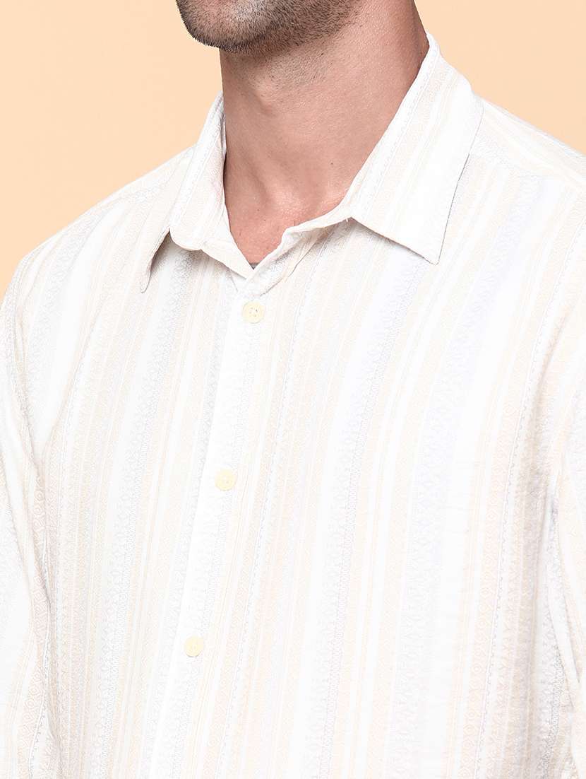 men off white cotton casual shirt - 22266248 -  Standard Image - 1