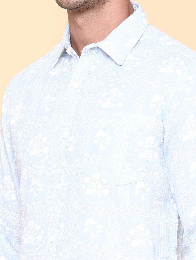 men blue cotton casual shirt - 22266252 -  Standard Image - 1