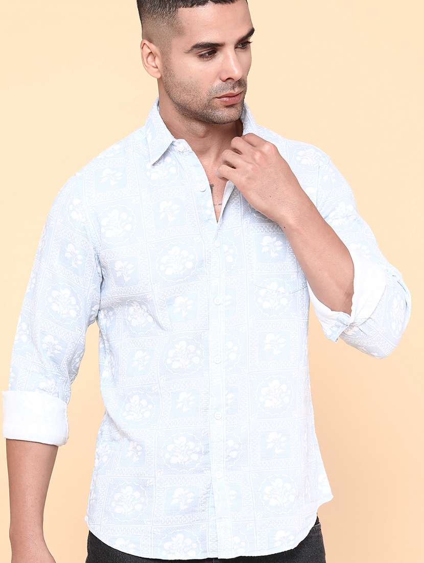 men blue cotton casual shirt - 22266252 -  Standard Image - 4