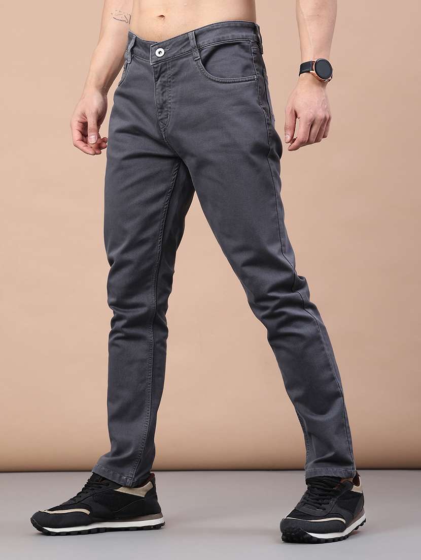 men plain mid rise full length jeans - 22266310 -  Standard Image - 1