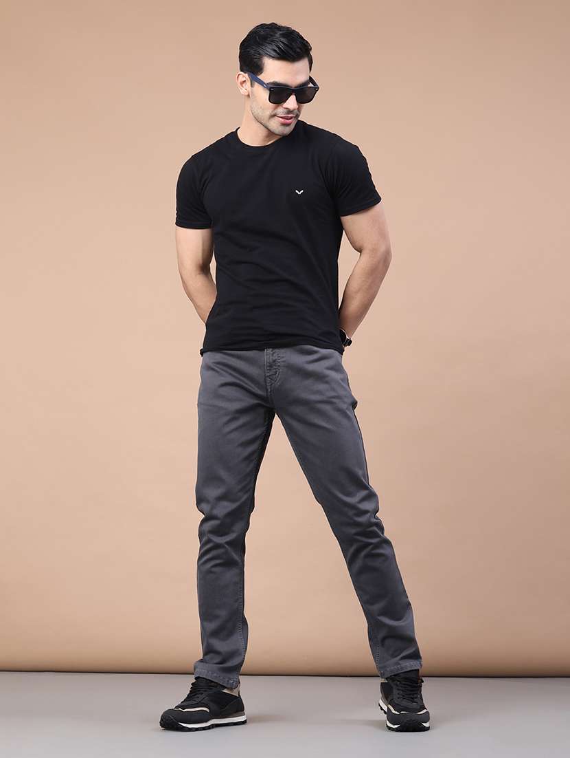 men plain mid rise full length jeans - 22266310 -  Standard Image - 4