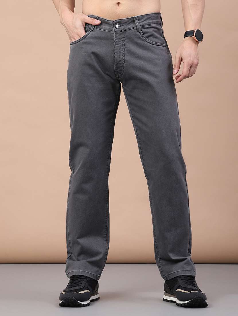 men plain mid rise full length jeans - 22266315 -  Standard Image - 1
