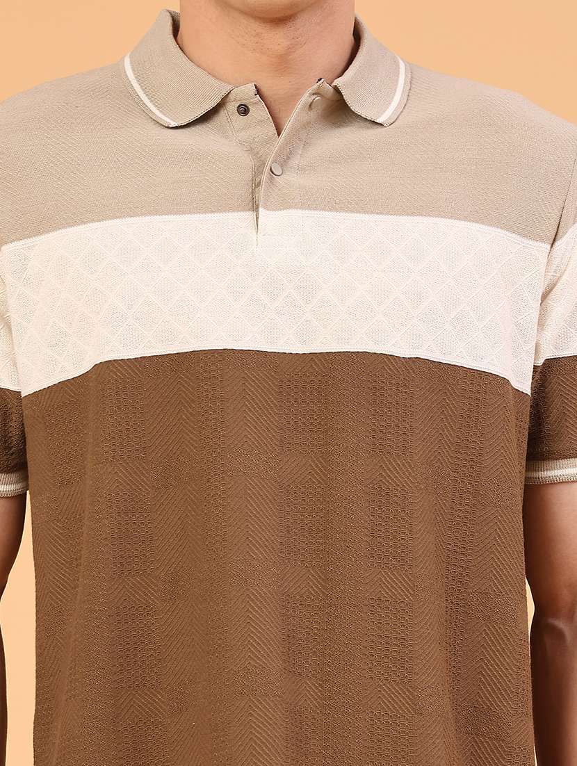 mens brown cotton blend plain t-shirt - 22266353 -  Standard Image - 1