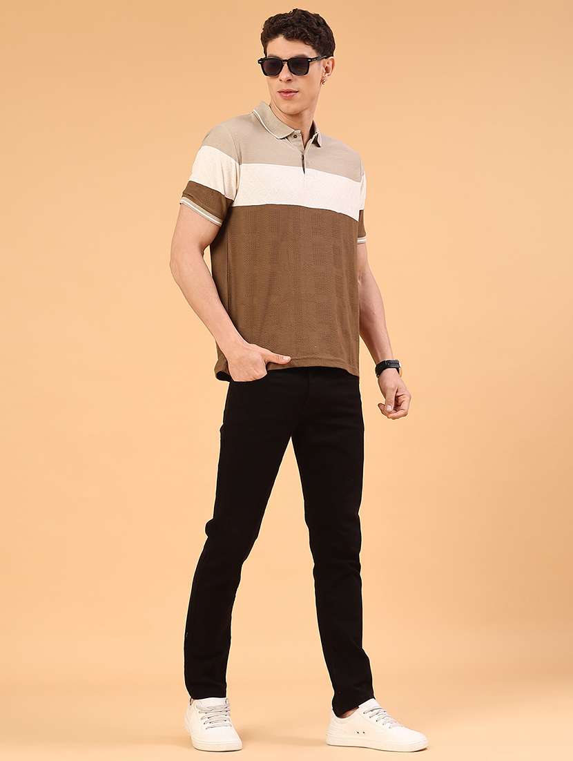 mens brown cotton blend plain t-shirt - 22266353 -  Standard Image - 4