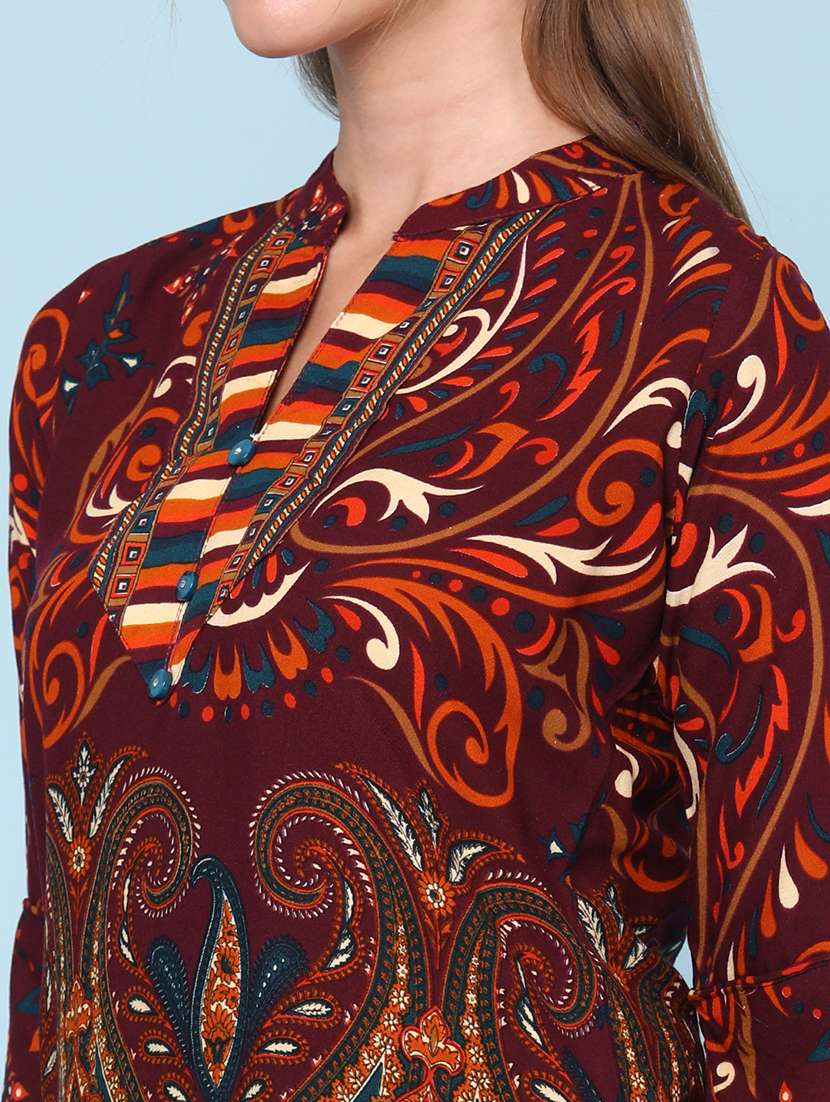 maroon rayon coord set - 22266392 -  Standard Image - 1