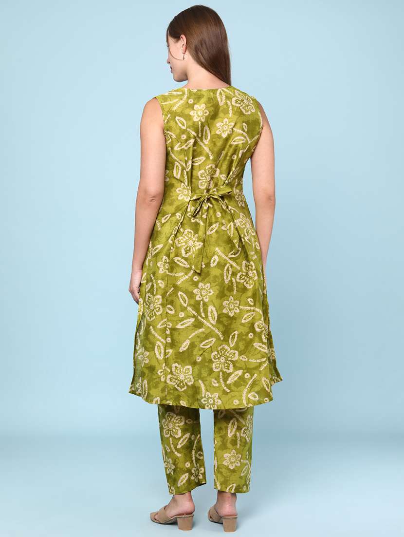 women floral printed sleeveless ethnic co-ord set - 22266398 -  Standard Image - 4