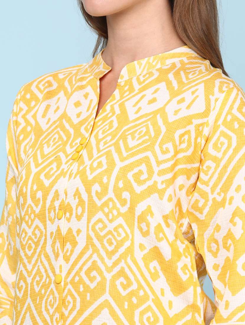 women printed three quarter sleeve ethnic co-ord set - 22266424 -  Standard Image - 1