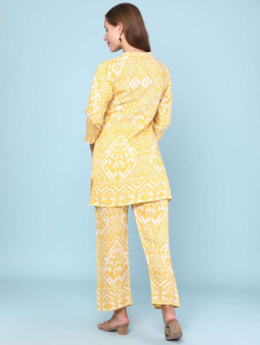 women printed three quarter sleeve ethnic co-ord set - 22266424 -  Standard Image - 4