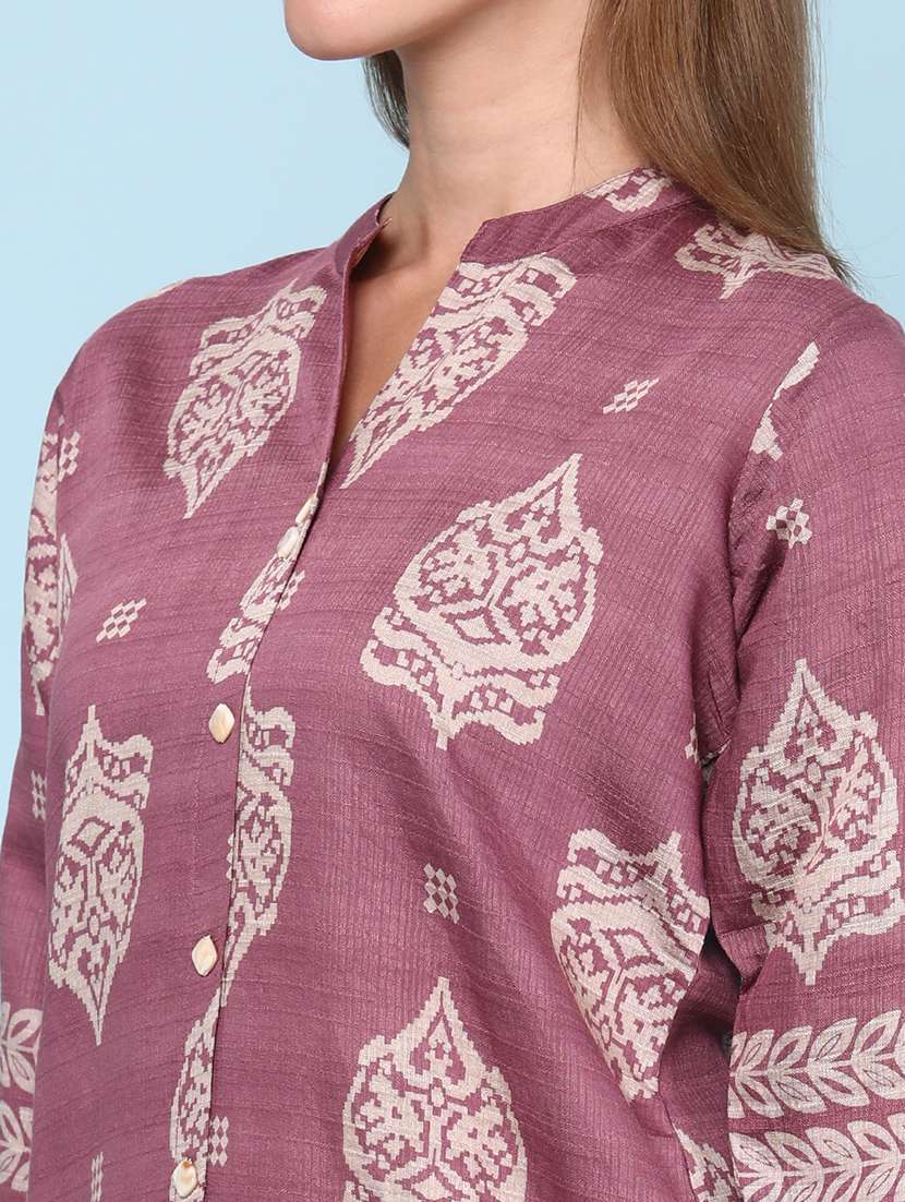 women printed three quarter sleeve ethnic co-ord set - 22266441 -  Standard Image - 1