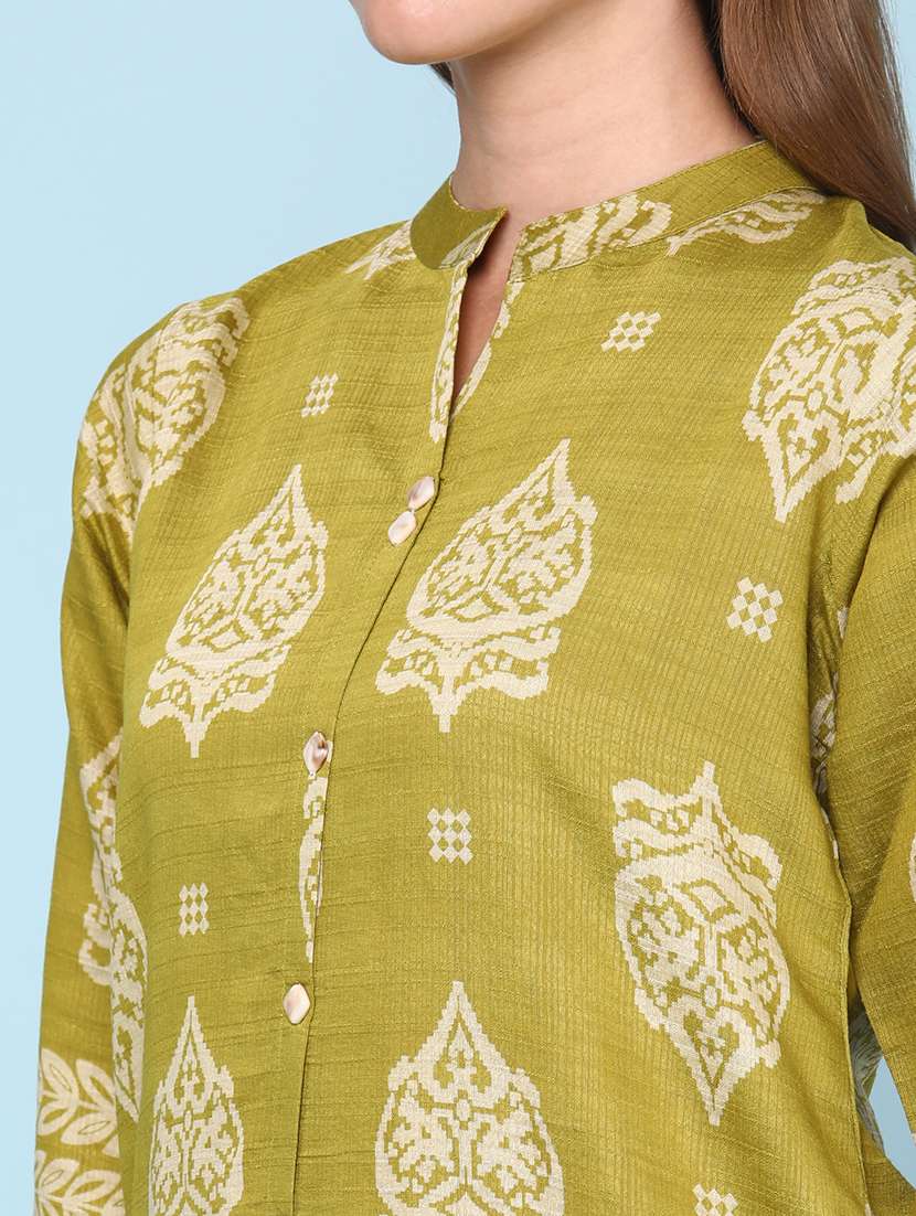 women printed three quarter sleeve ethnic co-ord set - 22266442 -  Standard Image - 1