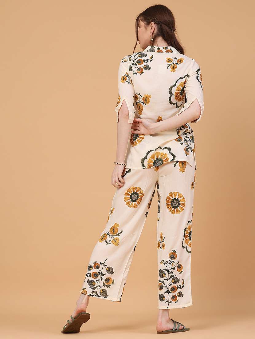 women floral three quarter sleeve ethnic co-ord set - 22266446 -  Standard Image - 4