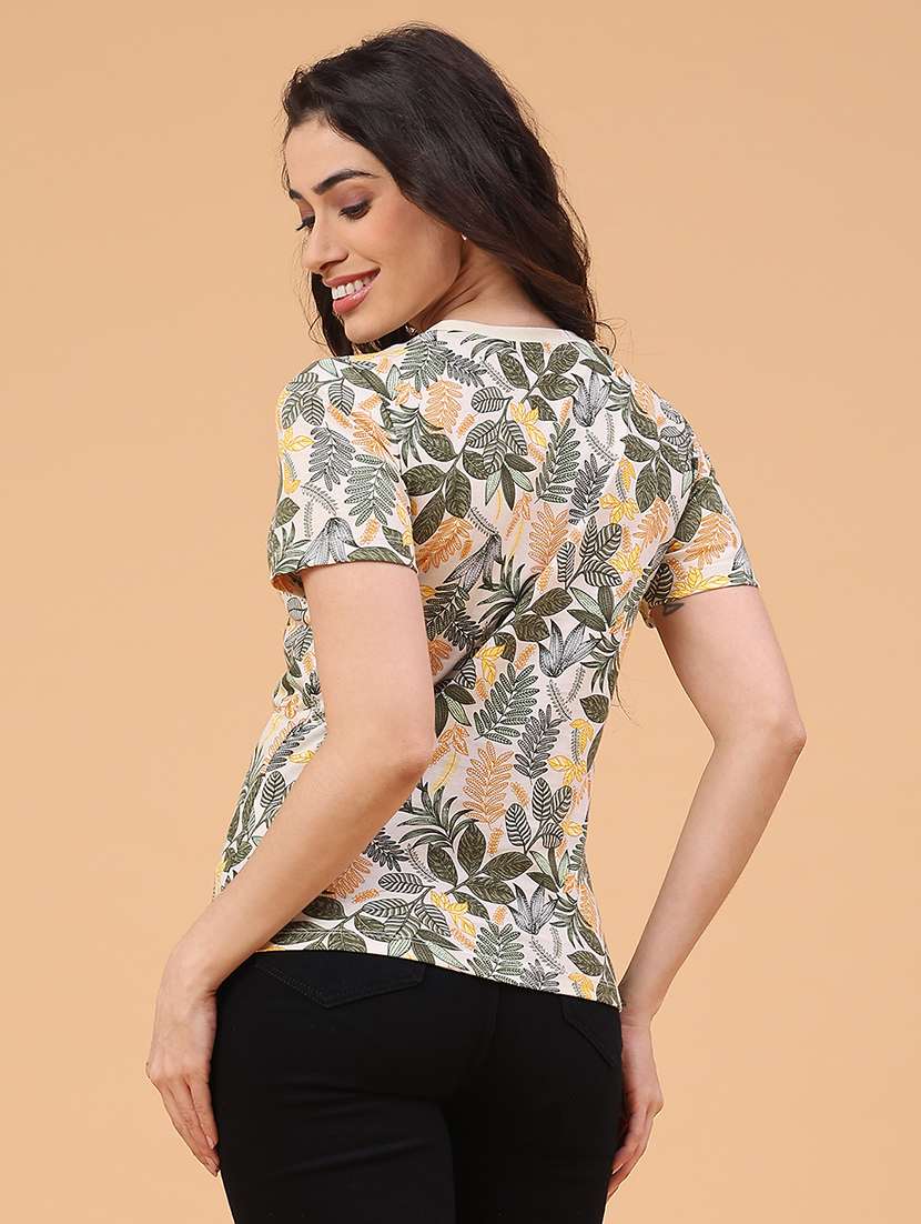 women beige cotton regular t-shirt - 22266657 -  Standard Image - 4