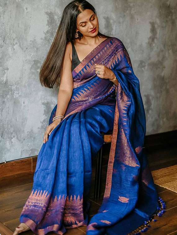 women self design southern silk saree with blouse - 22266703 -  Standard Image - 1