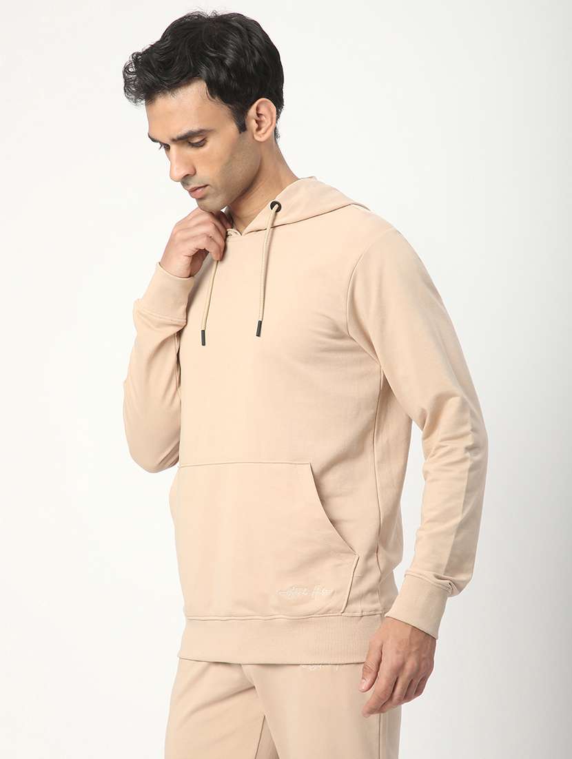 men solid long sleeve hooded sweatshirt - 22266737 -  Standard Image - 1