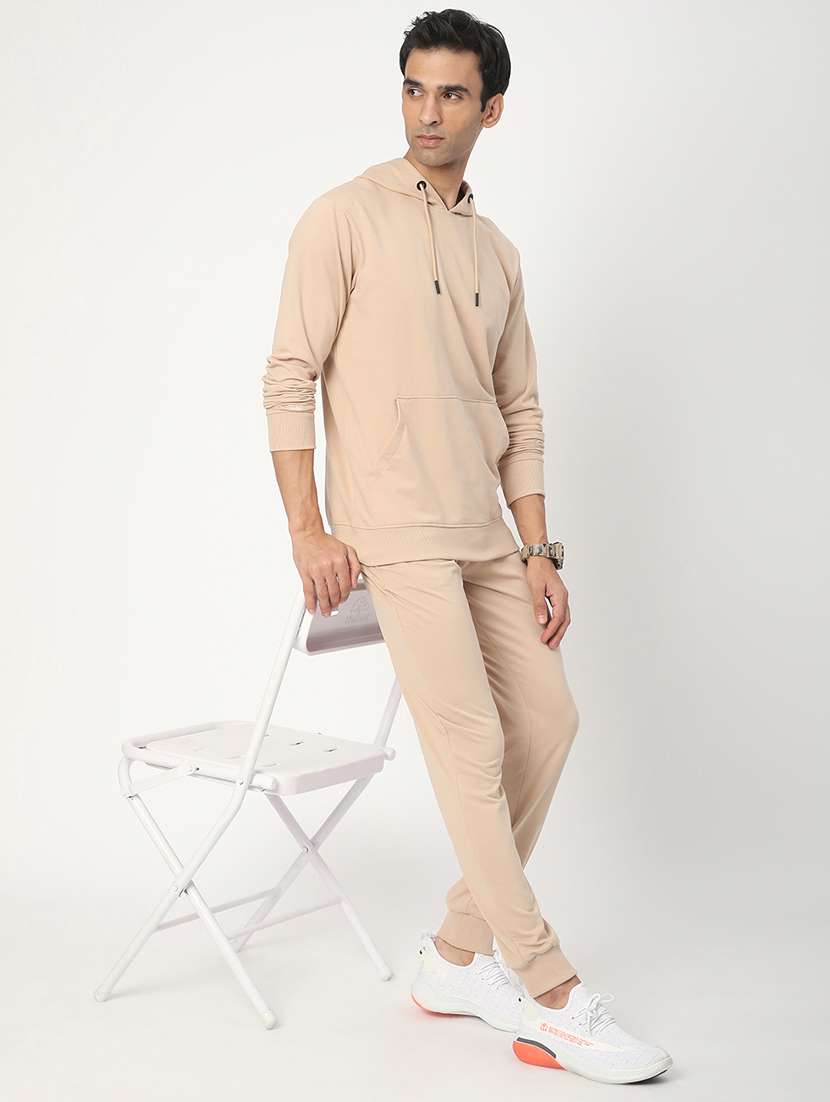 men solid long sleeve hooded sweatshirt - 22266737 -  Standard Image - 4