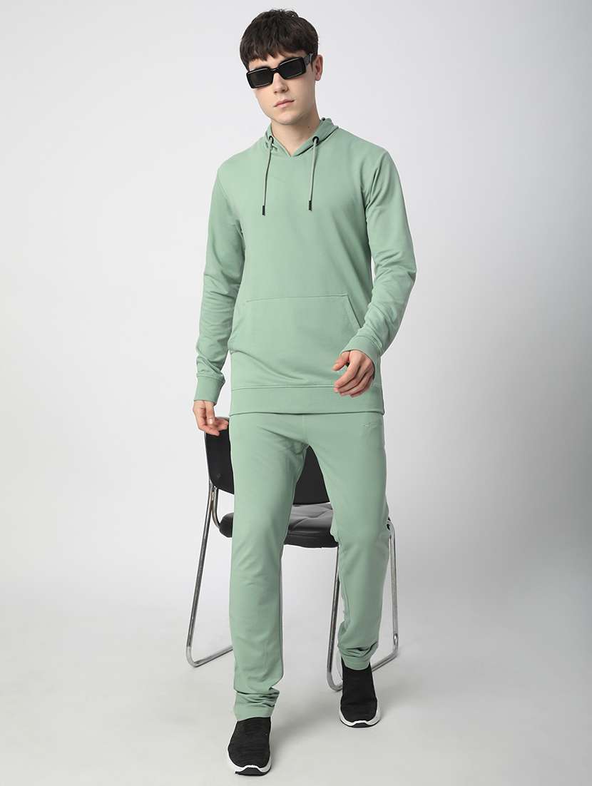men solid long sleeve hooded sweatshirt - 22266739 -  Standard Image - 4