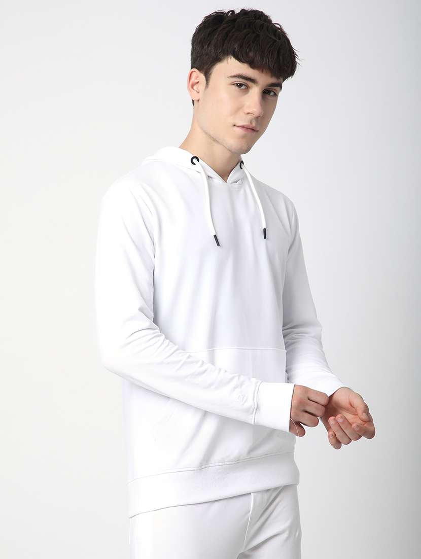 men solid long sleeve hooded sweatshirt - 22266741 -  Standard Image - 1