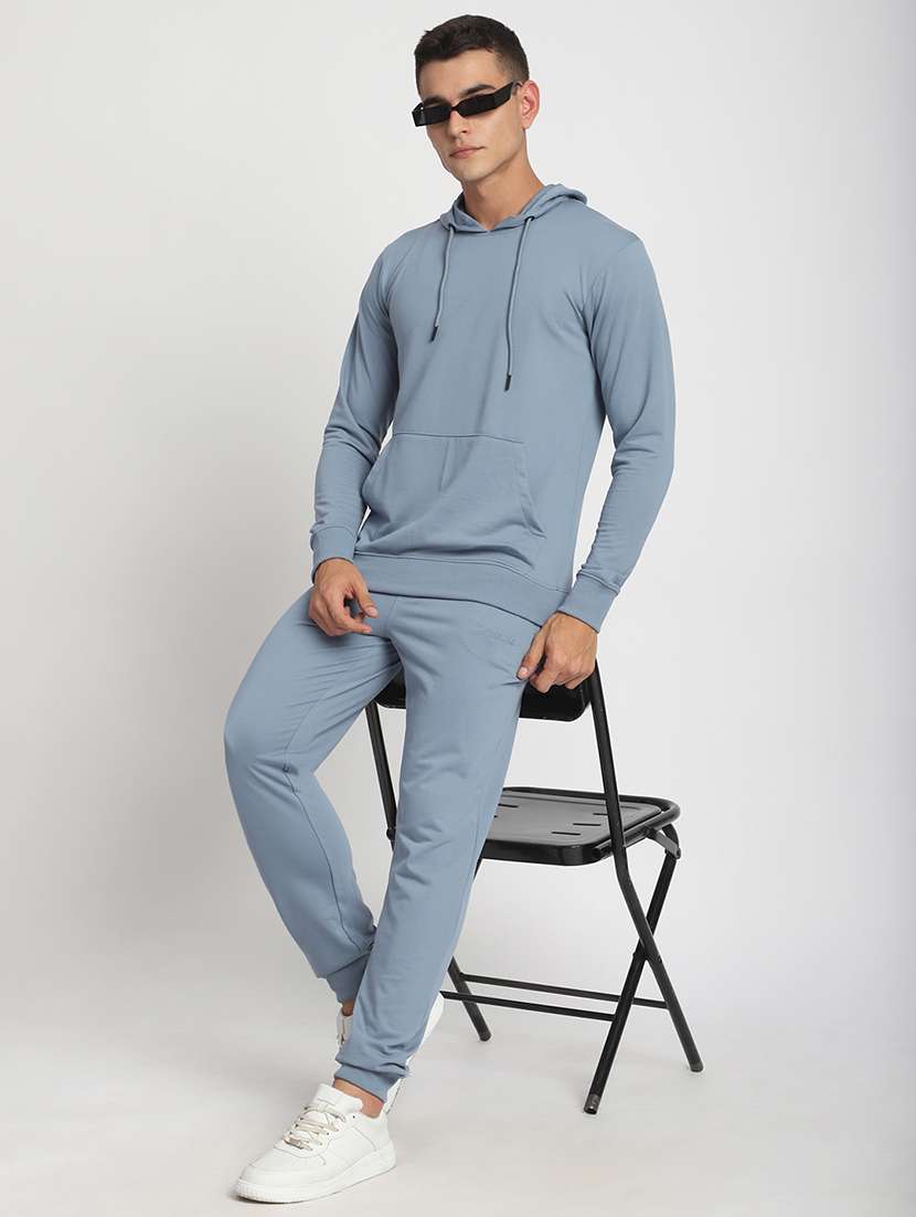 men solid long sleeve hooded sweatshirt - 22266743 -  Standard Image - 4