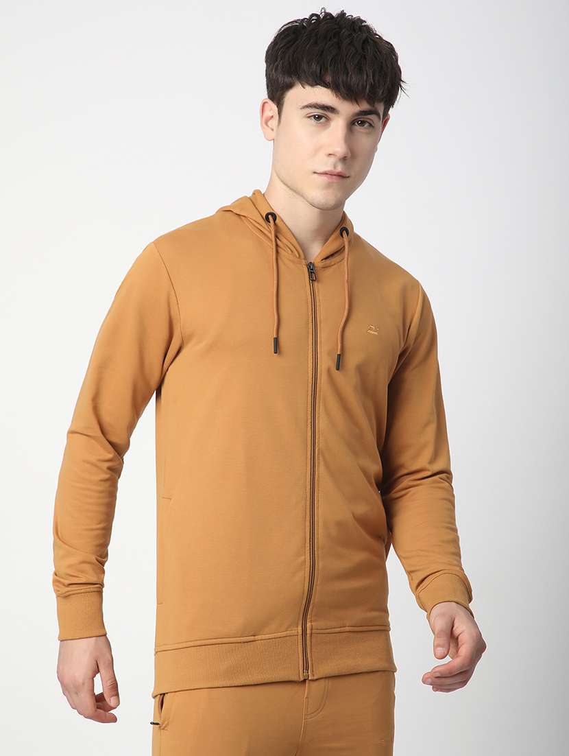 men solid long sleeve hooded sweatshirt - 22266746 -  Standard Image - 1