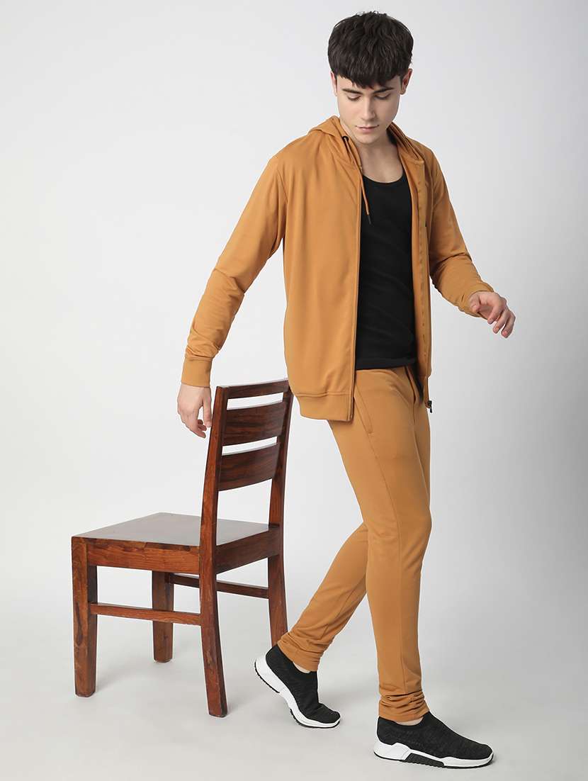 men solid long sleeve hooded sweatshirt - 22266746 -  Standard Image - 4