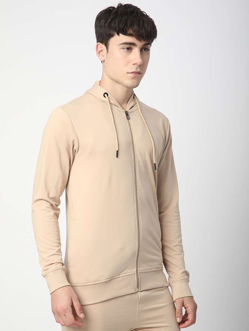 men solid long sleeve hooded sweatshirt - 22266749 -  Standard Image - 1