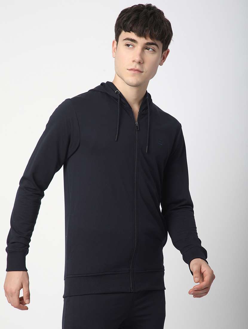 men solid long sleeve hooded sweatshirt - 22266750 -  Standard Image - 1