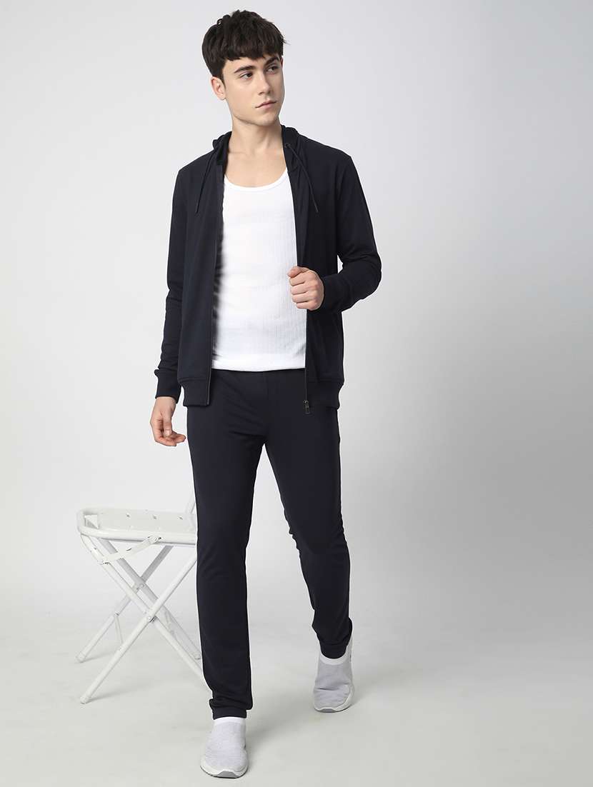 men solid long sleeve hooded sweatshirt - 22266750 -  Standard Image - 4