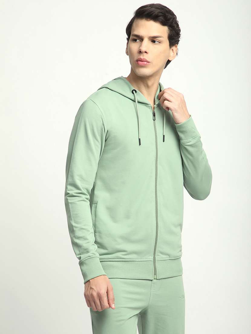 men solid long sleeve hooded sweatshirt - 22266751 -  Standard Image - 1