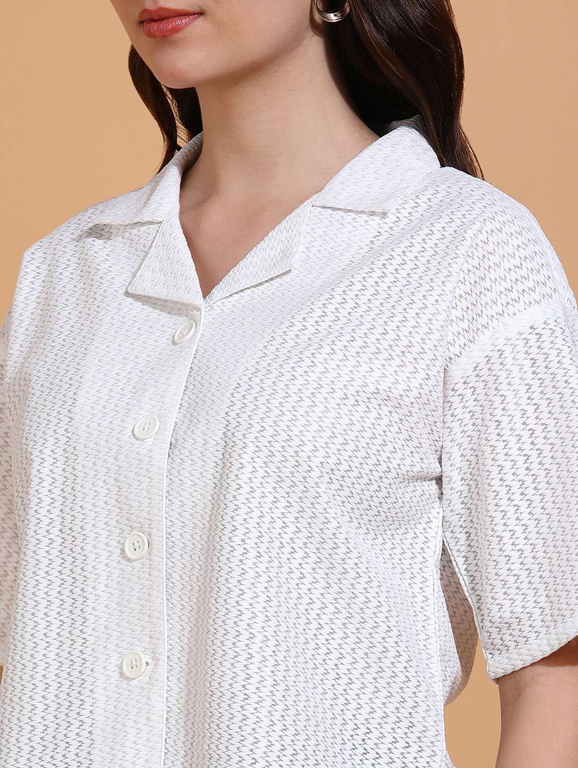 women self design drop sleeve shirt top - 22266771 -  Standard Image - 4