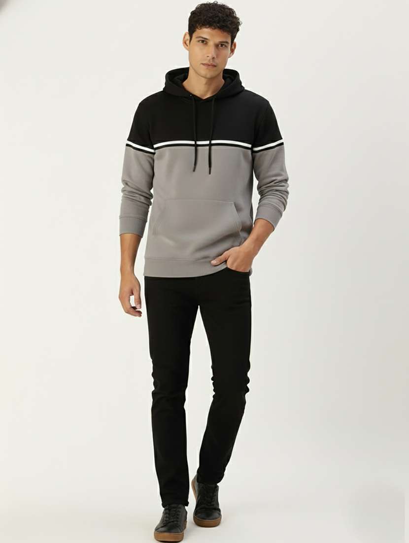 men color block long sleeve regular fit sweatshirt