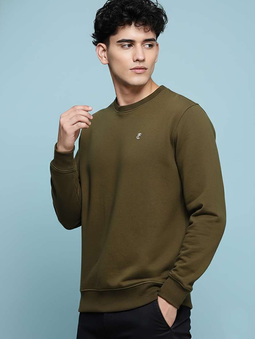 men solid long sleeve regular fit sweatshirt - 22266951 -  Standard Image - 1