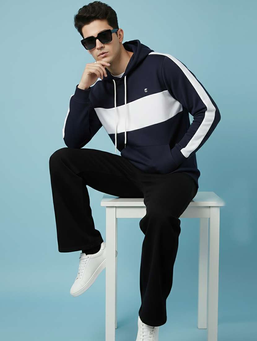 men color block long sleeve regular fit sweatshirt