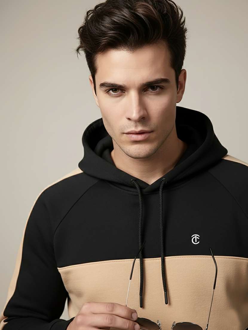 men color block long sleeve regular fit sweatshirt - 22266975 -  Standard Image - 1