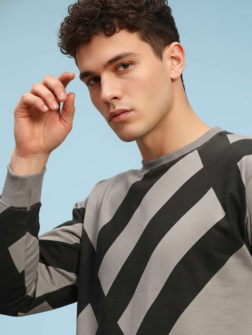 men printed long sleeve regular fit sweatshirt - 22267026 -  Standard Image - 1