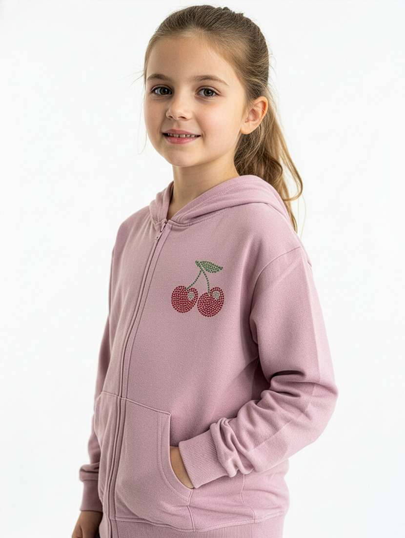 girls printed long sleeve hooded sweatshirt - 22267066 -  Standard Image - 1