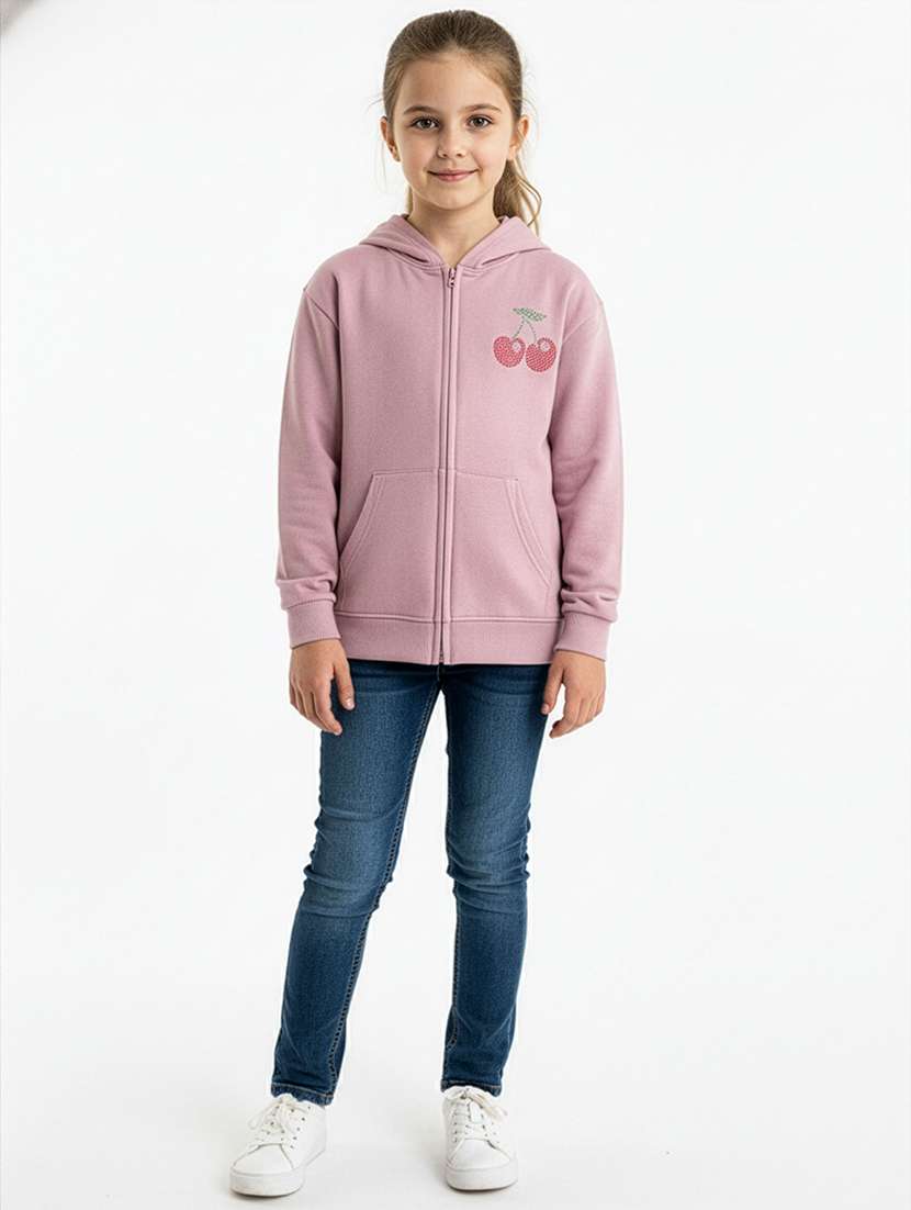 girls printed long sleeve hooded sweatshirt - 22267066 -  Standard Image - 4