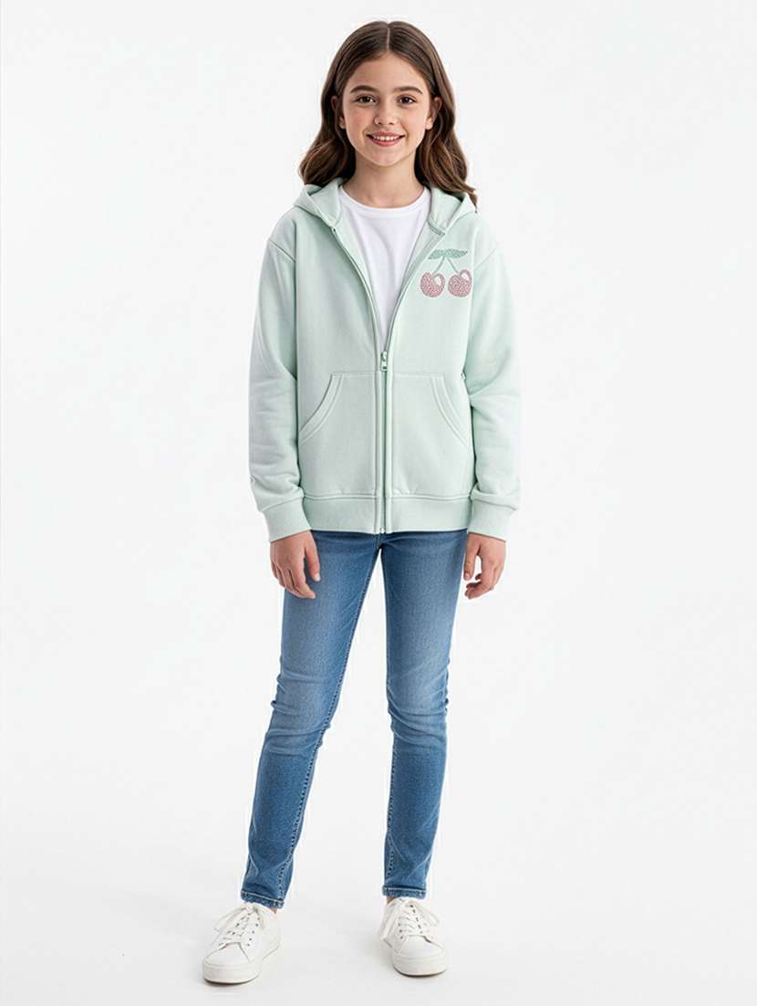 girls printed long sleeve hooded sweatshirt - 22267067 -  Standard Image - 4