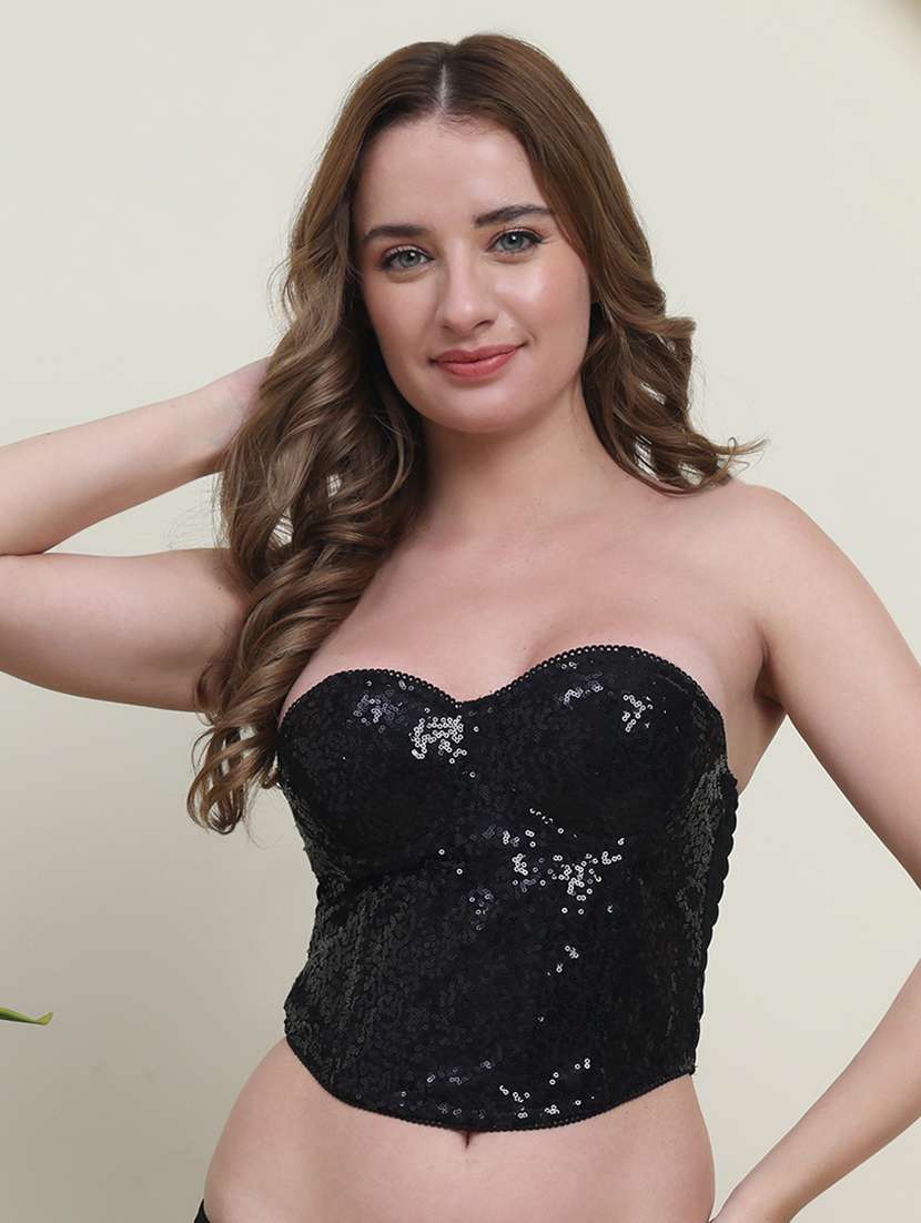 women seequined tube corset bralette - 22267623 -  Standard Image - 1