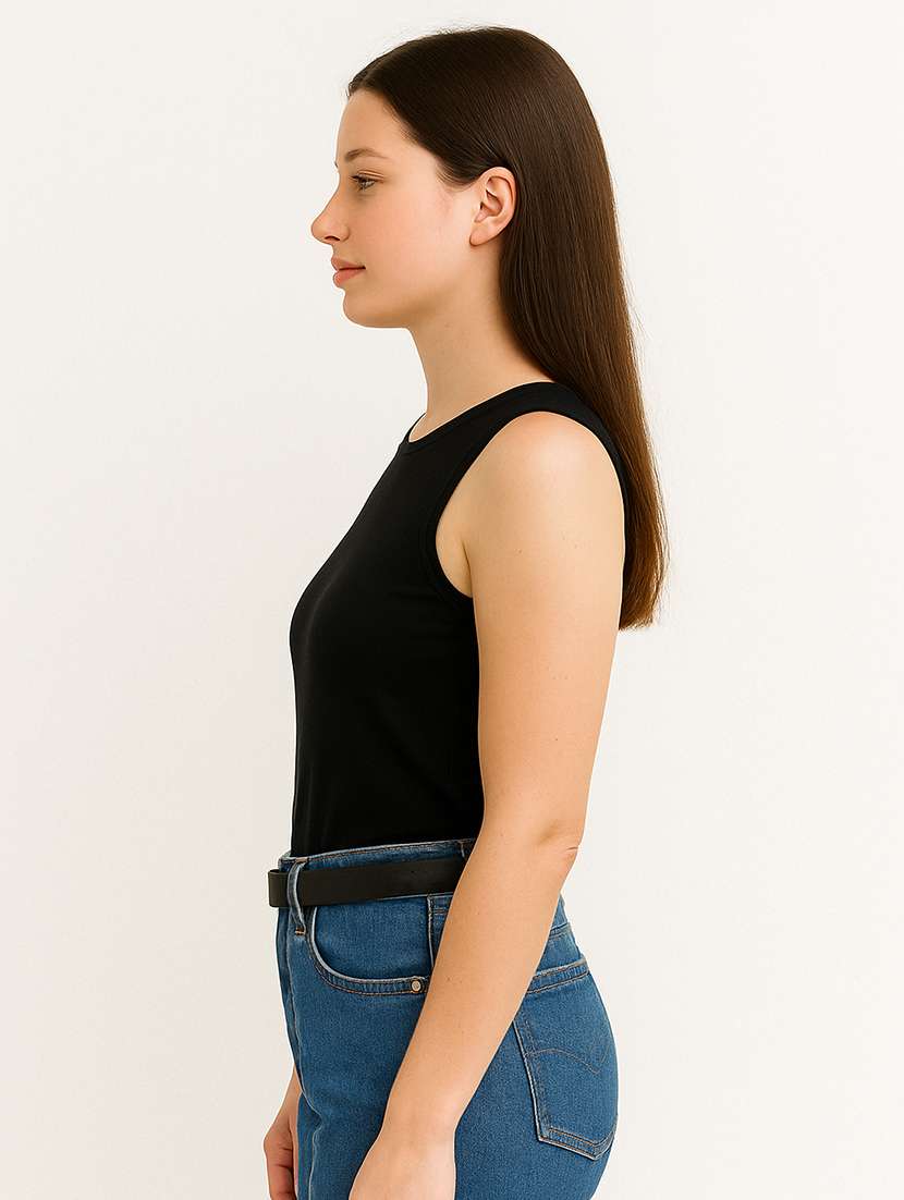 women black solid sleeveless tank top - 22267724 -  Standard Image - 1