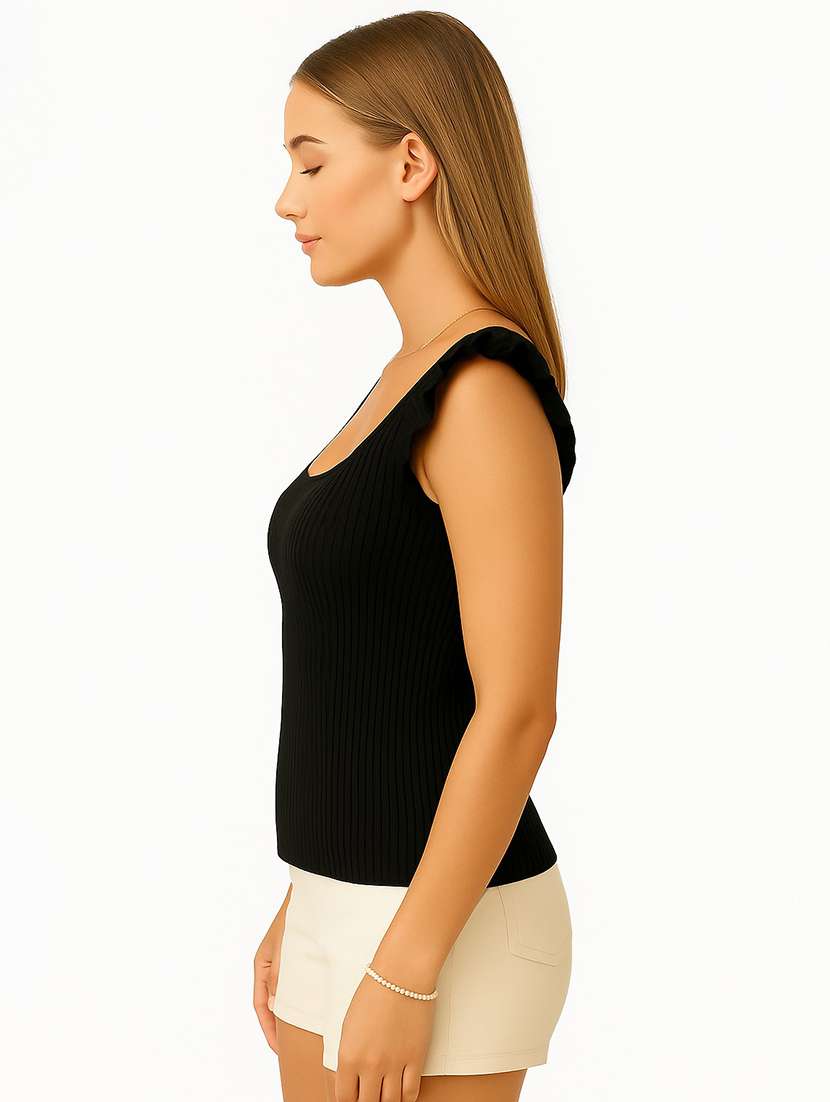 women solid sleeveless tank top - 22267726 -  Standard Image - 1