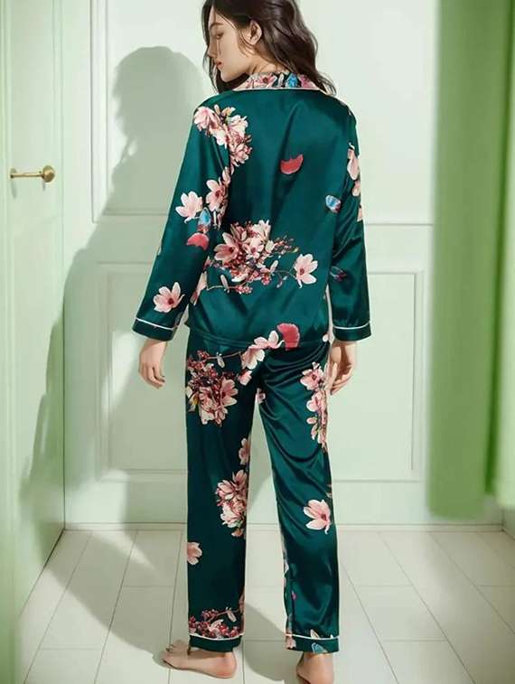 women floral print long sleeve nightwear pyjama set - 22268025 -  Standard Image - 1