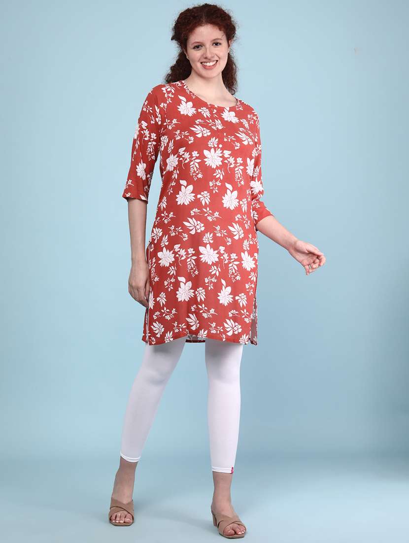 women floral print round neck kurta - 22268286 -  Standard Image - 4