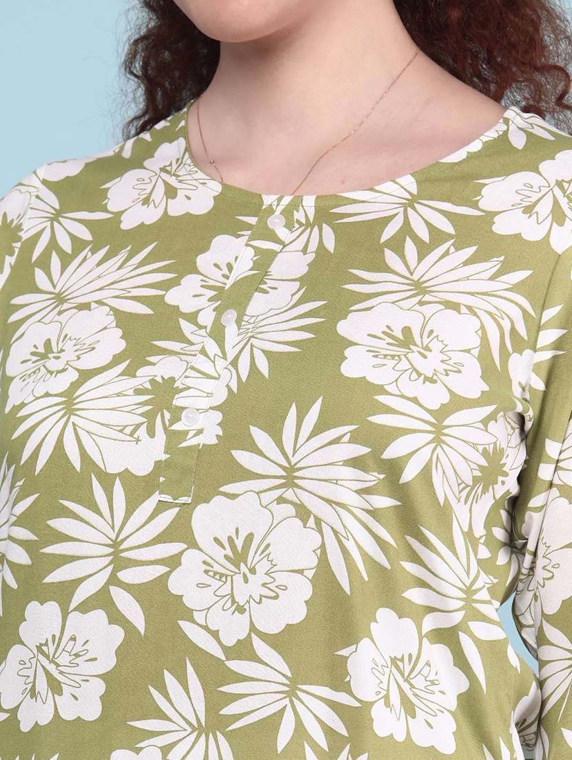 women floral print round neck kurta - 22268287 -  Standard Image - 1
