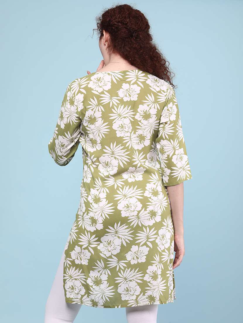 women floral print round neck kurta - 22268287 -  Standard Image - 4