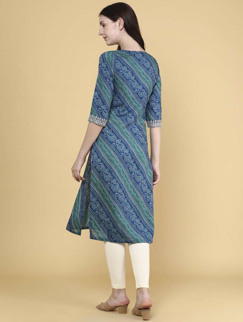 Women Cotton Straight Kurta - 22268291 -  Standard Image - 4