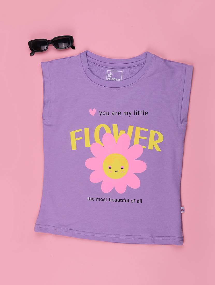girls printed round neck regular fit tee - 22268300 -  Standard Image - 1