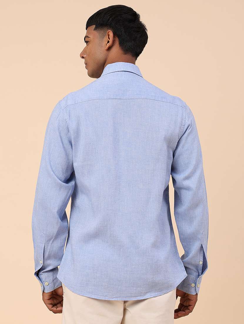 men solid long sleeve regular fit casual shirt - 22268327 -  Standard Image - 4