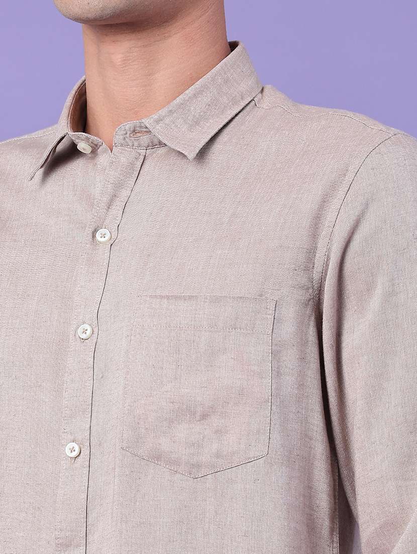 men solid long sleeve regular fit casual shirt - 22268329 -  Standard Image - 1