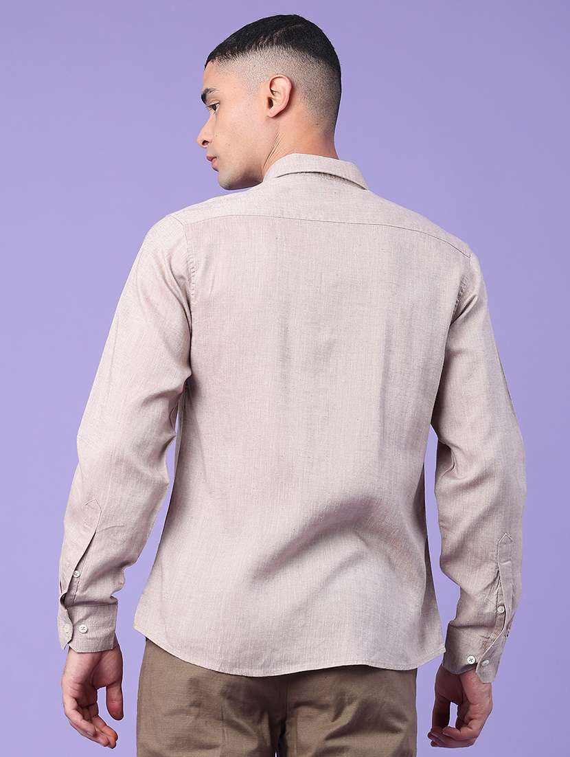 men solid long sleeve regular fit casual shirt - 22268329 -  Standard Image - 4