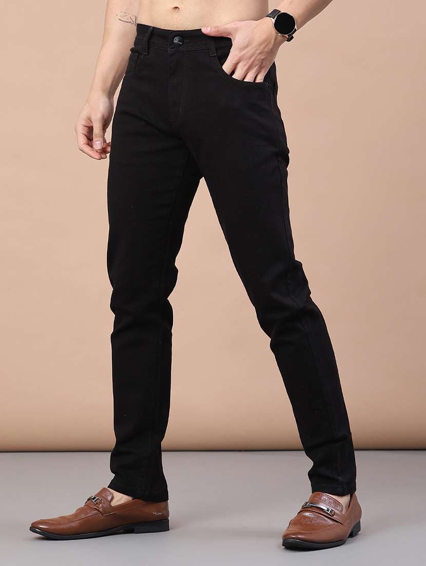 men plain mid rise full length jeans - 22268429 -  Standard Image - 1